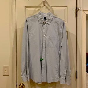 Light grey blue pinstripe Oxford